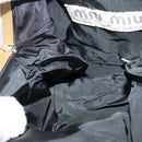 Miu Miu Shoulder Pouch Suede Black Gold Auth 120859-19