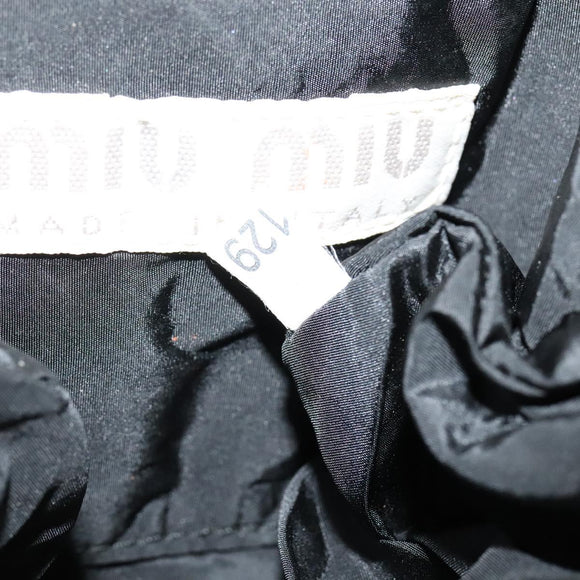 Miu Miu Shoulder Pouch Suede Black Gold Auth 120859