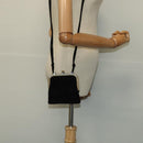 Miu Miu Shoulder Pouch Suede Black Gold Auth 120859-20