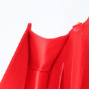 Salvatore Ferragamo Chain Swarovski Shoulder Bag Satin Red Gold Auth 120862V-19