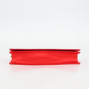 Salvatore Ferragamo Chain Swarovski Shoulder Bag Satin Red Gold Auth 120862V-5