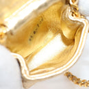 CHANEL Mini Mini Matelasse Chain Bag Lamb Skin Gold Tone CC Auth 120870AV-12