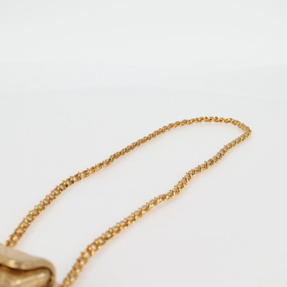 CHANEL Mini Mini Matelasse 7 Chain Bag Lamb Skin Gold Tone CC Auth 120870SAV