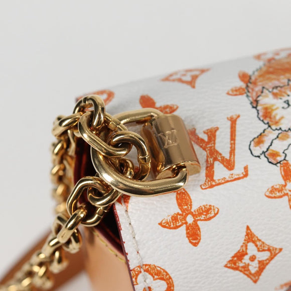 LOUIS VUITTON Catgram Twist MM Schultertasche Weiß M44460 LV Auth 120872SM