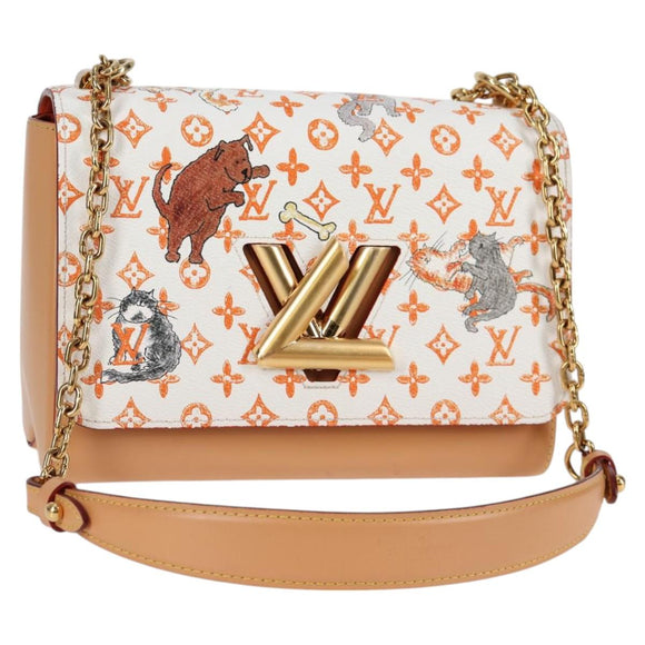 LOUIS VUITTON Catgram Twist MM Schultertasche Weiß M44460 LV Auth 120872SM