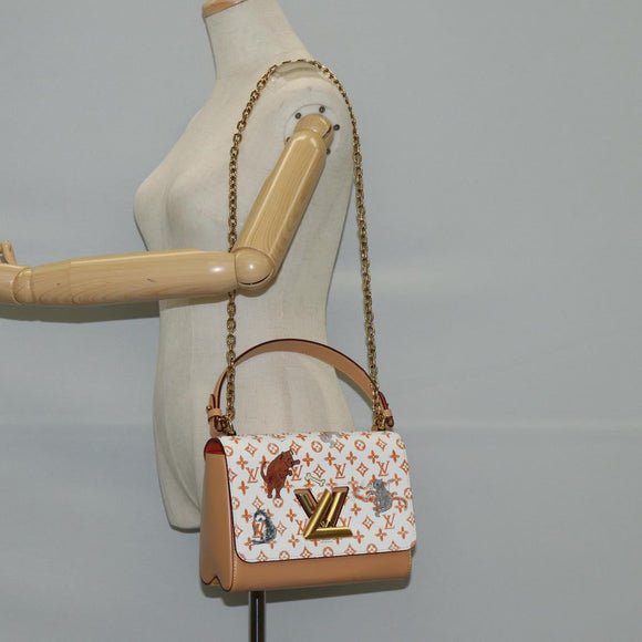 LOUIS VUITTON Catgram Twist MM Shoulder Bag White M44460 LV Auth 120872SM