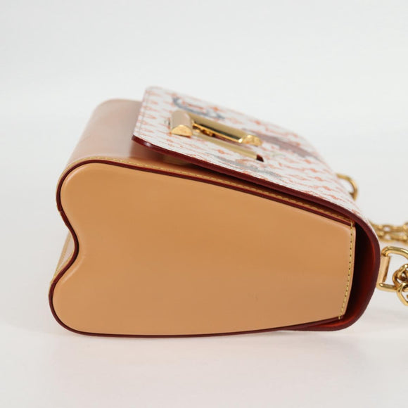 LOUIS VUITTON Catgram Twist MM Schultertasche Weiß M44460 LV Auth 120872SM