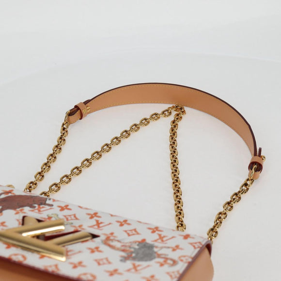 LOUIS VUITTON Catgram Twist MM Schultertasche Weiß M44460 LV Auth 120872SM