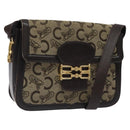 CELINE C Sulky Shoulder Bag Canvas Brown Gold Auth 120905-1