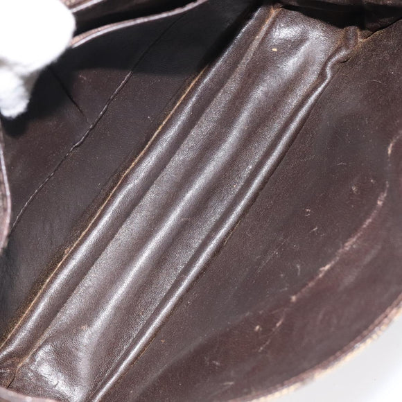 CELINE C Sulky Shoulder Bag Canvas Brown Gold Auth 120905