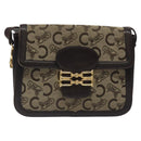 CELINE C Sulky Shoulder Bag Canvas Brown Gold Auth 120905-13