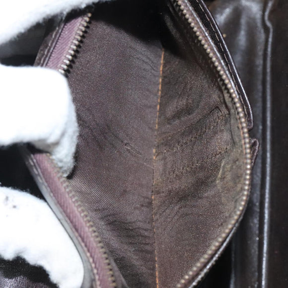 CELINE C Sulky Shoulder Bag Canvas Brown Gold Auth 120905