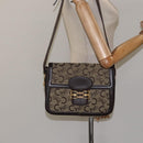 CELINE C Sulky Shoulder Bag Canvas Brown Gold Auth 120905-23