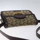 CELINE C Sulky Shoulder Bag Canvas Brown Gold Auth 120905-6
