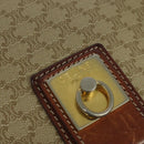 CELINE Macadam Canvas Shoulder Bag PVC Beige Gold Auth 120907-17