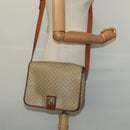 CELINE Macadam Canvas Shoulder Bag PVC Beige Gold Auth 120907-21