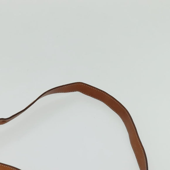CELINE Macadam Canvas Shoulder Bag PVC Beige Gold Auth 120907