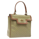 CELINE Macadam Canvas Hand Bag PVC Beige Gold Auth 120908-1
