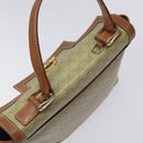 CELINE Macadam Canvas Hand Bag PVC Beige Gold Auth 120908-6