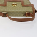 CELINE Macadam Canvas Hand Bag PVC Beige Gold Auth 120908-7