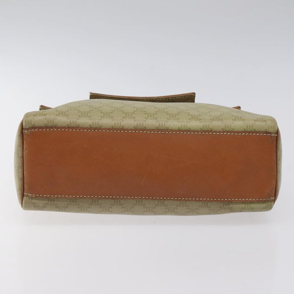 CELINE Macadam Canvas Hand Bag PVC Beige Gold Auth 120908