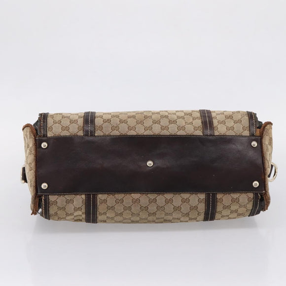 GUCCI GG Crystal Shoulder Bag Coated Canvas Brown Gold 181488 Auth 120919