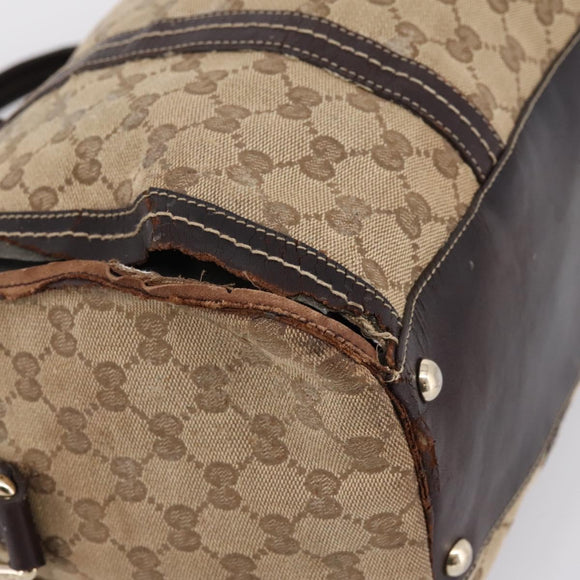 GUCCI GG Crystal Shoulder Bag Coated Canvas Brown Gold 181488 Auth 120919