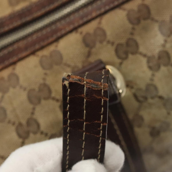 GUCCI GG Crystal Shoulder Bag Coated Canvas Brown Gold 181488 Auth 120919