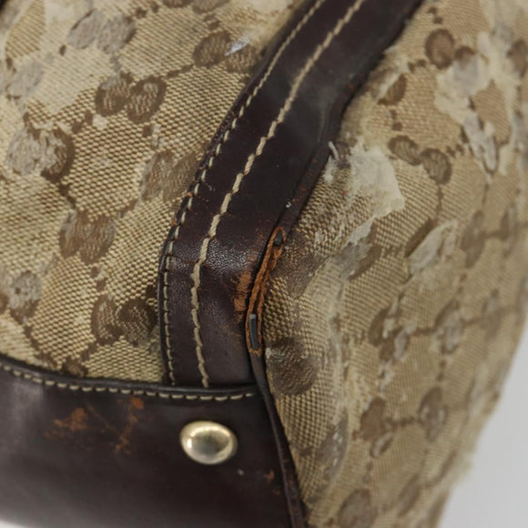 GUCCI GG Crystal Shoulder Bag Coated Canvas Brown Gold 181488 Auth 120919