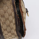GUCCI GG Crystal Shoulder Bag Coated Canvas Brown Gold 181488 Auth 120919-19