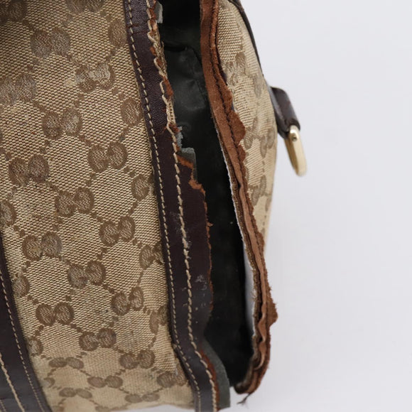 GUCCI GG Crystal Shoulder Bag Coated Canvas Brown Gold 181488 Auth 120919