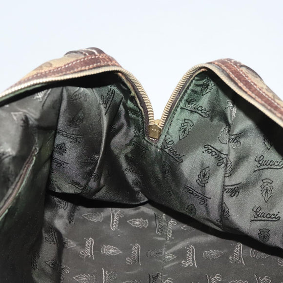 GUCCI GG Crystal Shoulder Bag Coated Canvas Brown Gold 181488 Auth 120919