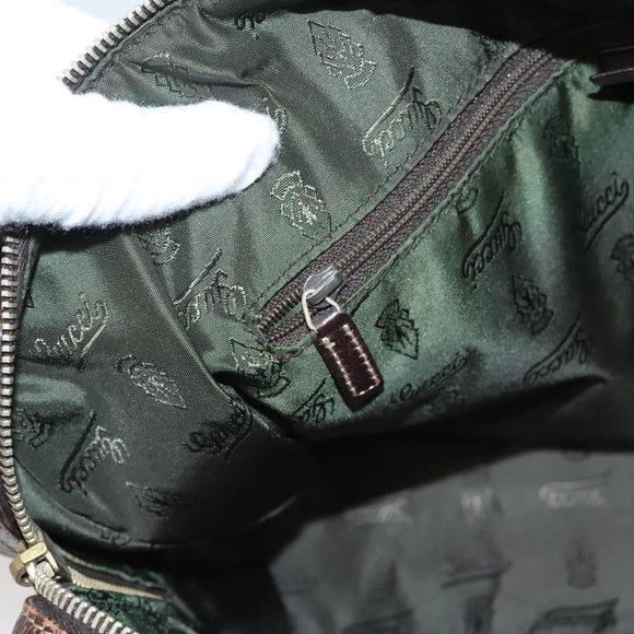 GUCCI GG Crystal Shoulder Bag Coated Canvas Brown Gold 181488 Auth 120919