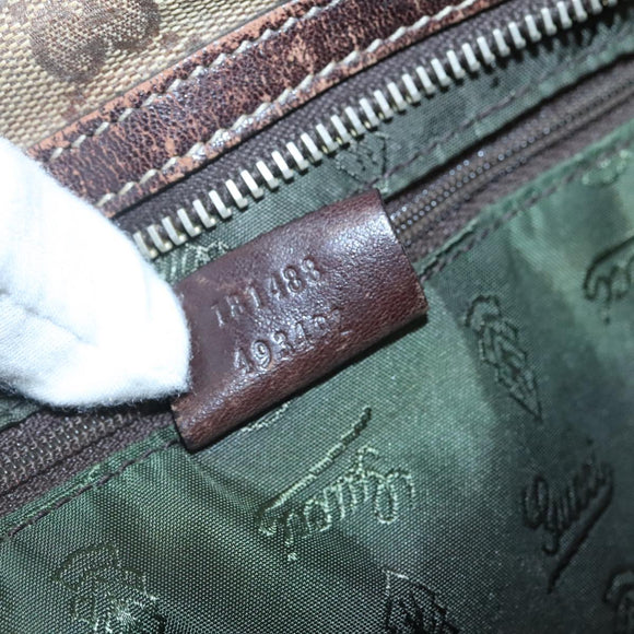 GUCCI GG Crystal Shoulder Bag Coated Canvas Brown Gold 181488 Auth 120919