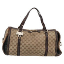 GUCCI GG Crystal Shoulder Bag Coated Canvas Brown Gold 181488 Auth 120919-13