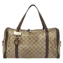 GUCCI GG Crystal Shoulder Bag Coated Canvas Brown Gold 181488 Auth 120919-13