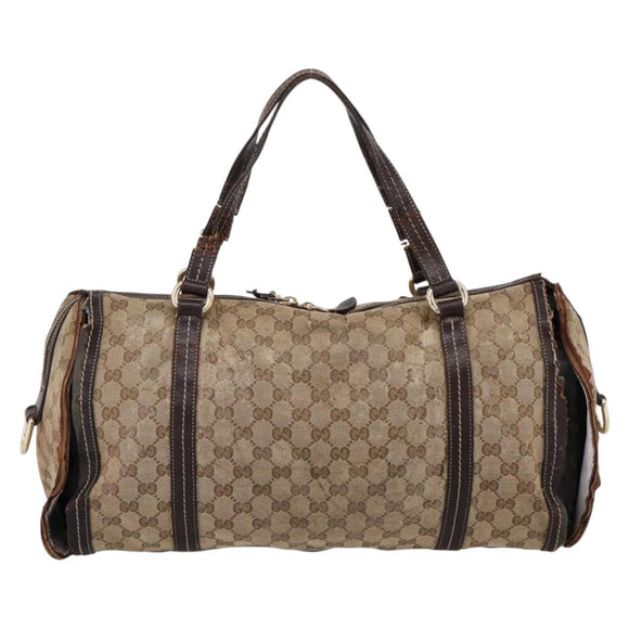GUCCI GG Crystal Shoulder Bag Coated Canvas Brown Gold 181488 Auth 120919