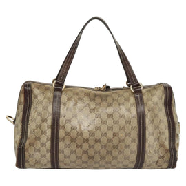 GUCCI GG Crystal Shoulder Bag Coated Canvas Brown Gold 181488 Auth 120919 - 0