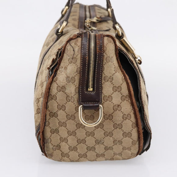 GUCCI GG Crystal Shoulder Bag Coated Canvas Brown Gold 181488 Auth 120919