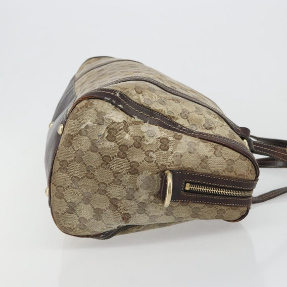 GUCCI GG Crystal Shoulder Bag Coated Canvas Brown Gold 181488 Auth 120919
