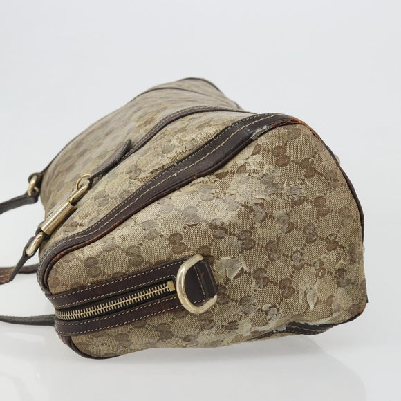 GUCCI GG Crystal Shoulder Bag Coated Canvas Brown Gold 181488 Auth 120919