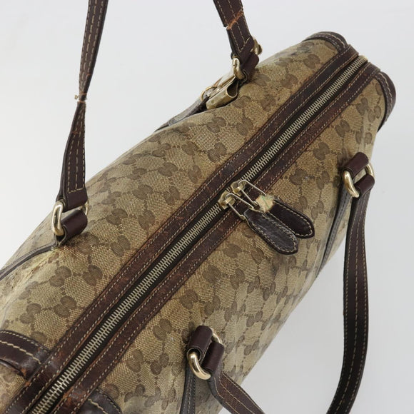 GUCCI GG Crystal Shoulder Bag Coated Canvas Brown Gold 181488 Auth 120919