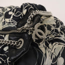 CHANEL Matelasse Chain Shoulder Bag Silk Black Silver CC Auth 120924-17