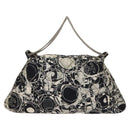 CHANEL Matelasse Chain Shoulder Bag Silk Black Silver CC Auth 120924-13