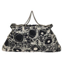 CHANEL Matelasse Chain Shoulder Bag Silk Black Silver CC Auth 120924-2