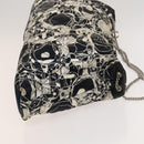 CHANEL Matelasse Chain Shoulder Bag Silk Black Silver CC Auth 120924-3