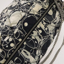 CHANEL Matelasse Chain Shoulder Bag Silk Black Silver CC Auth 120924-6