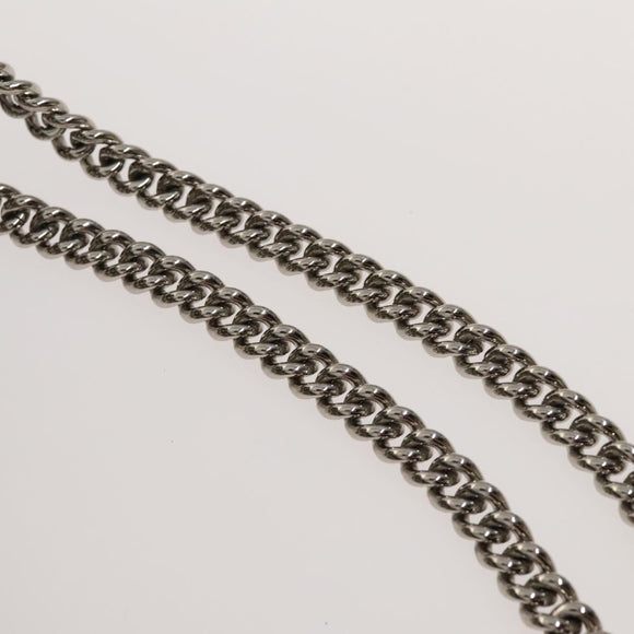 CHANEL Matelasse Chain Shoulder Bag Silk Black Silver CC Auth 120924