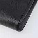 CELINE Circle Hand Bag Leather Black Gold Auth 120926-14
