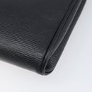 CELINE Circle Hand Bag Leather Black Gold Auth 120926-16
